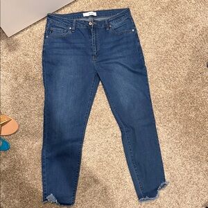 KanCan Dark Blue Cropped Ankle Jeans
